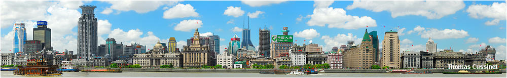 Accueil/Voyage en Chine - Aot 2006 - Mise en ligne par tape de voyage/1re tape-Shanghai/Le Bund - bund_pano2_site